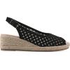 image:imageWhite Mountain Womens Maize II Perforated Slingback Espadrille Wedge SandalBlack Smooth