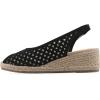 image:imageWhite Mountain Womens Maize II Perforated Slingback Espadrille Wedge SandalBlack Smooth