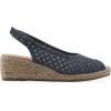 image:imageWhite Mountain Womens Maize II Perforated Slingback Espadrille Wedge SandalBlue Raspberry Smooth