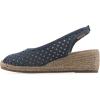 image:imageWhite Mountain Womens Maize II Perforated Slingback Espadrille Wedge SandalBlue Raspberry Smooth