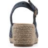 image:imageWhite Mountain Womens Maize II Perforated Slingback Espadrille Wedge SandalBlue Raspberry Smooth