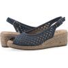 image:imageWhite Mountain Womens Maize II Perforated Slingback Espadrille Wedge SandalBlue Raspberry Smooth