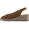 image:imageWhite Mountain Womens Maize II Perforated Slingback Espadrille Wedge SandalChestnut Smooth