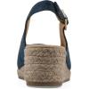 image:imageWhite Mountain Womens Maize Slingback Espadrille Wedge SandalDark Blue Denim Fabric