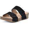 image:imageWHITE MOUNTAIN Womens Ferula Mini Wedge Sandal BlackSuede 7 M