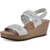 image:imageWHITE MOUNTAIN Womens Pretreat Woven Cork Wedge SandalWhiteLeather