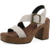 image:imageWhite Mountain Womens Barb Platform SandalCream Burnished Smooth
