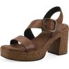 image:imageWhite Mountain Womens Barb Platform SandalDark Tan Burnished Smooth