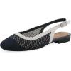 image:imageWhite Mountain Womens Bonie Fly Knit Slingback FlatNavy WCream Multi
