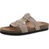 image:imageWhite Mountain Womens Halicore Slide Footbed SandalSandal Wood Suede
