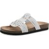 image:imageWhite Mountain Womens Halicore Slide Footbed SandalWhite Leather