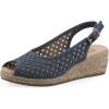 image:imageWhite Mountain Womens Maize II Perforated Slingback Espadrille Wedge SandalBlue Raspberry Smooth