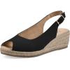 image:imageWhite Mountain Womens Maize Slingback Espadrille Wedge SandalBlack Fabric