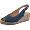 image:imageWhite Mountain Womens Maize Slingback Espadrille Wedge SandalDark Blue Denim Fabric