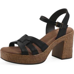 image:imageWHITE MOUNTAIN Womens Barista Platform SandalBlack Burnished Smooth
