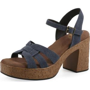 image:imageWHITE MOUNTAIN Womens Barista Platform SandalDenim Blue Fabric