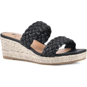 image:imageWHITE MOUNTAIN Womens Salvadora Platform Wedge SandalBlackSmooth