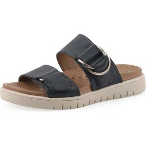 image:imageWhite Mountain Fom Recovery Womens Namaste Cushioned Slide SandalNavy Burnished Smooth
