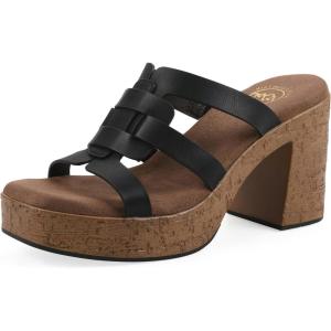 image:imageWhite Mountain Womens Barbillo Platform SandalBlack Burnished Smooth