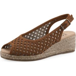 image:imageWhite Mountain Womens Maize II Perforated Slingback Espadrille Wedge SandalChestnut Smooth