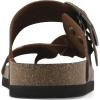 image:imageWhite Mountain Womens Harleta Braided Footbed SandalBrown Leather