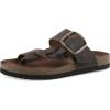 image:imageWhite Mountain Womens Harleta Braided Footbed SandalBrown Leather