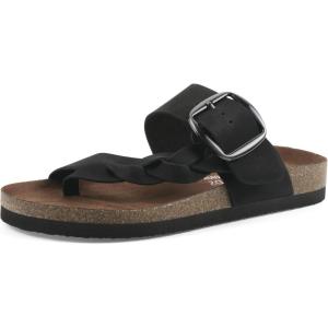 image:imageWhite Mountain Womens Harleta Braided Footbed SandalBlack Nubuck