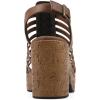 image:imageWhite Mountain Womens Barbea Gladiator Platform SandalDark Tan Burnished Smooth