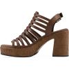 image:imageWhite Mountain Womens Barbea Gladiator Platform SandalDark Tan Burnished Smooth