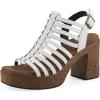 image:imageWhite Mountain Womens Barbea Gladiator Platform SandalWhite Smooth