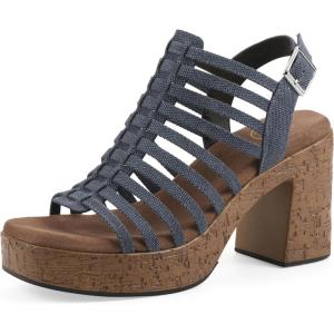 image:imageWhite Mountain Womens Barbea Gladiator Platform SandalDenim Blue Fabric