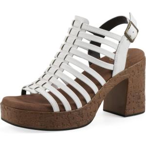image:imageWhite Mountain Womens Barbea Gladiator Platform SandalWhite Smooth