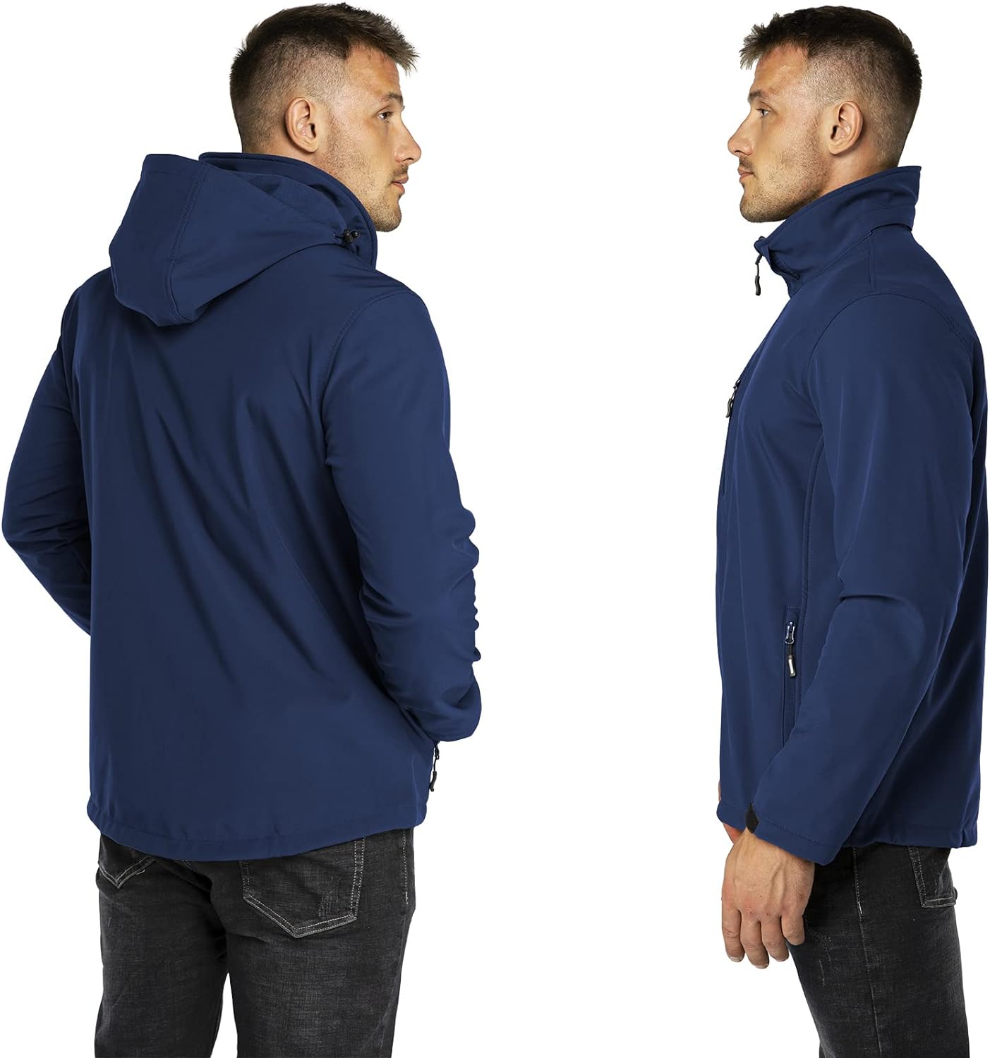 Outdoor Ventures Mens Lightweight Softshell Jacket Fleece Lined Hooded ...