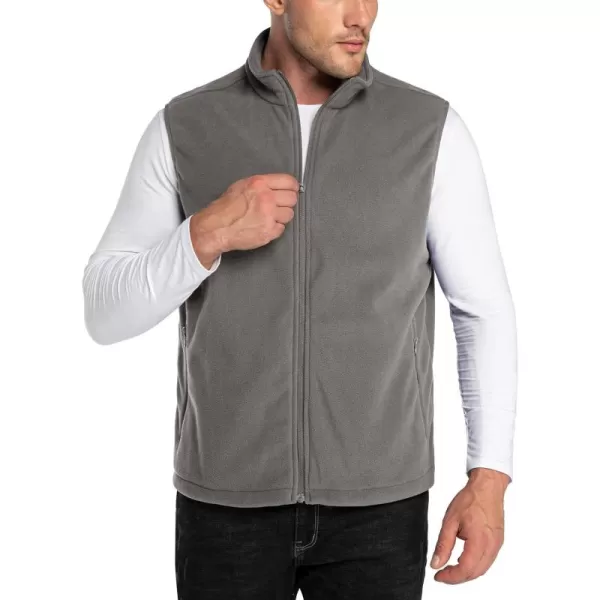 Outdoor Ventures Men's Full-Zip Polar Fleece Vest Outerwear Lightweight Warm Casual Sleeveless Jacket for Fall &amp; Winter