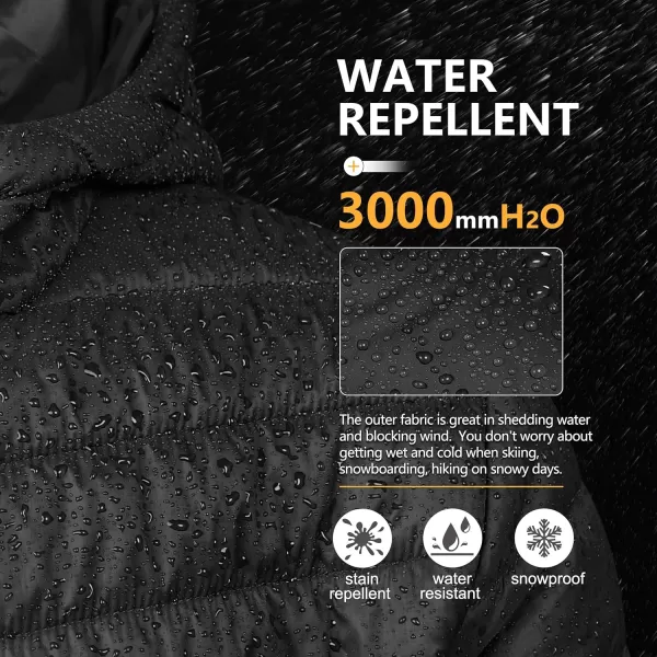 Outdoor Ventures Men's Lightweight Packable Hooded Puffer Jacket Insulated Winter Coat for Snow Ski Traveling)