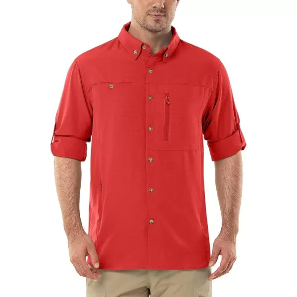 Outdoor Ventures Men's Long Sleeve Hiking Shirt UPF 50 UV Sun Protection Shirt Cooling Quick Dry for Travel Fishing Safari