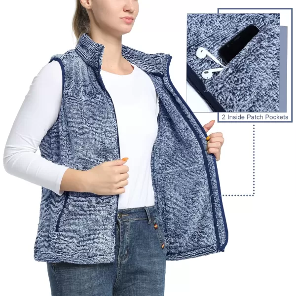 Outdoor Ventures Women's Fleece Vest Plush Polar Soft Sherpa Sleeveless Lightweight Jacket with Zip up Pockets