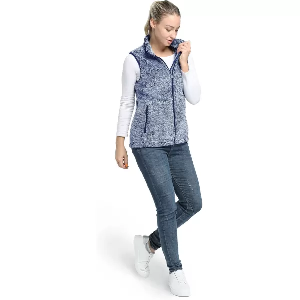Outdoor Ventures Women's Fleece Vest Plush Polar Soft Sherpa Sleeveless Lightweight Jacket with Zip up Pockets