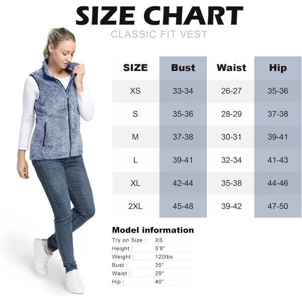 Outdoor Ventures Women's Fleece Vest Plush Polar Soft Sherpa Sleeveless Lightweight Jacket with Zip up Pockets