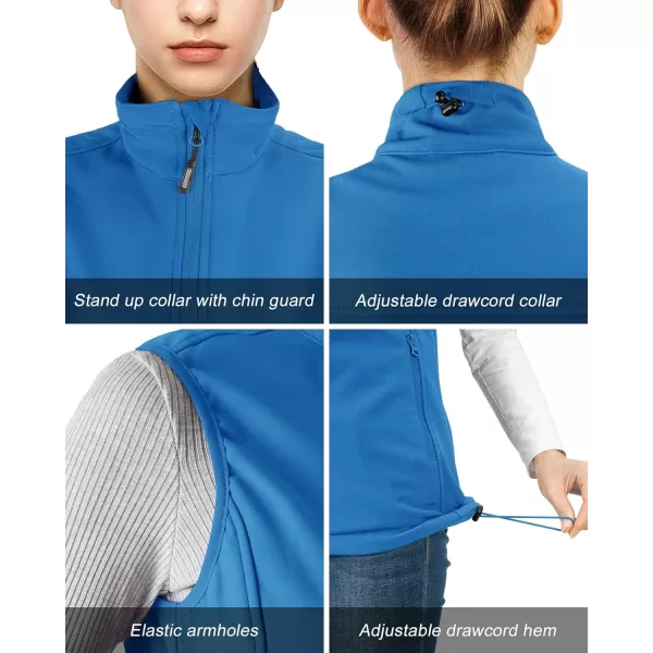 Outdoor Ventures Women's Lightweight Softshell Vest Windproof Fleece Lined Zip Up Sleeveless Jacket for Running Hiking Golf