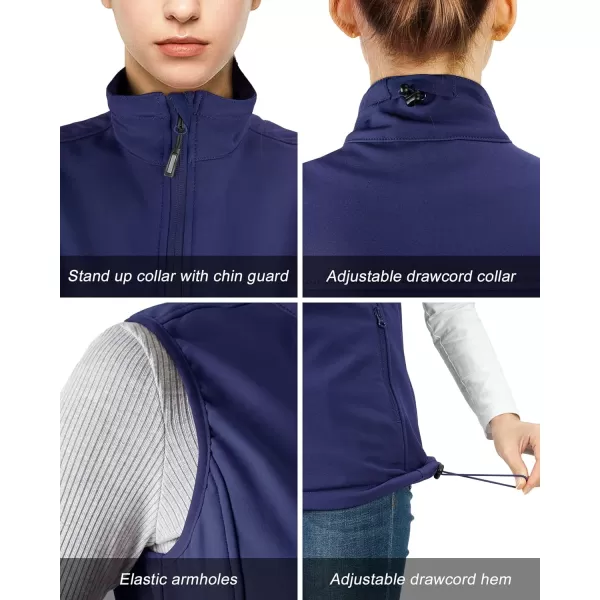 Outdoor Ventures Women's Lightweight Softshell Vest Windproof Fleece Lined Zip Up Sleeveless Jacket for Running Hiking Golf