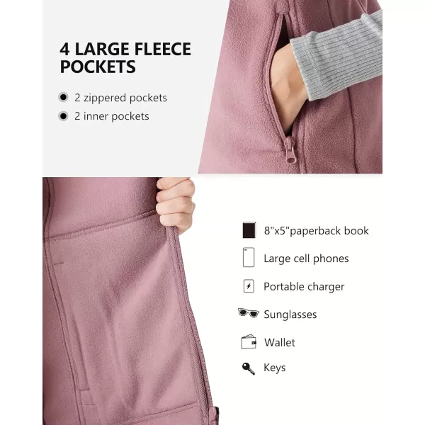 Outdoor Ventures Women's Polar Fleece Zip Vest Outerwear with Pockets,Warm Sleeveless Coat Vest for Fall &amp; Winter