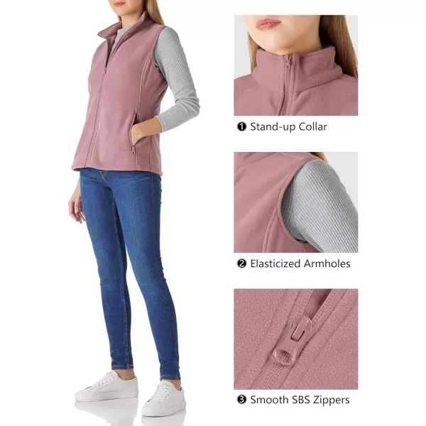 Outdoor Ventures Women's Polar Fleece Zip Vest Outerwear with Pockets,Warm Sleeveless Coat Vest for Fall &amp; Winter