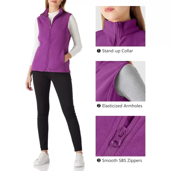 Outdoor Ventures Women's Polar Fleece Zip Vest Outerwear with Pockets,Warm Sleeveless Coat Vest for Fall &amp; Winter