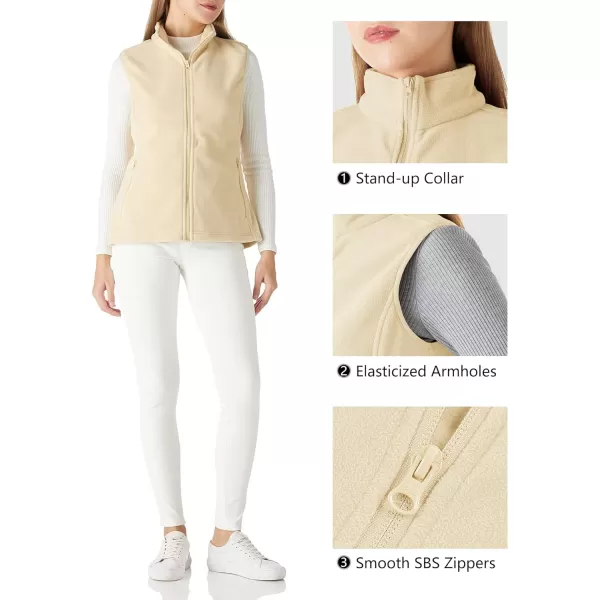 Outdoor Ventures Women's Polar Fleece Zip Vest Outerwear with Pockets,Warm Sleeveless Coat Vest for Fall &amp; Winter