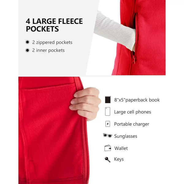 Outdoor Ventures Women's Polar Fleece Zip Vest Outerwear with Pockets,Warm Sleeveless Coat Vest for Fall &amp; Winter
