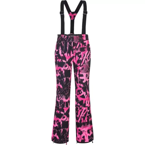 Outdoor Ventures Women's Ski Snow Bib Pants Warm Insulated Waterproof Snowboard Softshell Pants with Detachable Bib