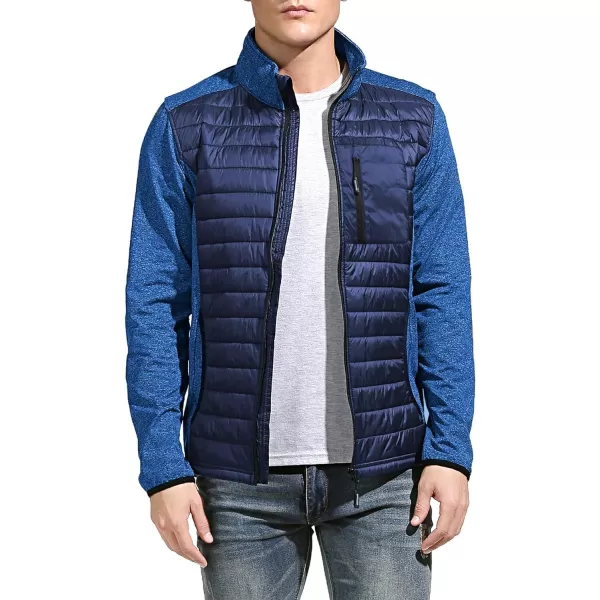 Men's Insulated Hybrid Hiking Jacket, Lightweight Thermal Running Jacket Quilted Outerwear Jacket