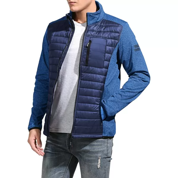 Men's Insulated Hybrid Hiking Jacket, Lightweight Thermal Running Jacket Quilted Outerwear Jacket
