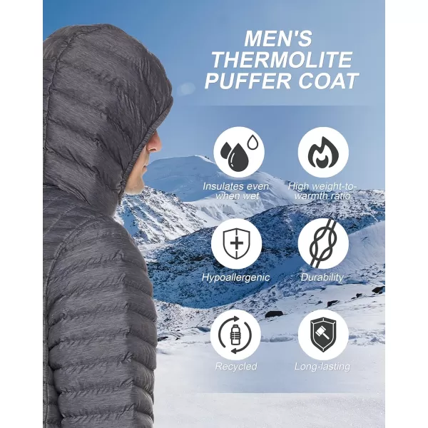 Outdoor Ventures Men's Arctic Full Zip Jacket New Technology Warm Winter Jacket,Dark Grey Marl,US XS /Tag size S